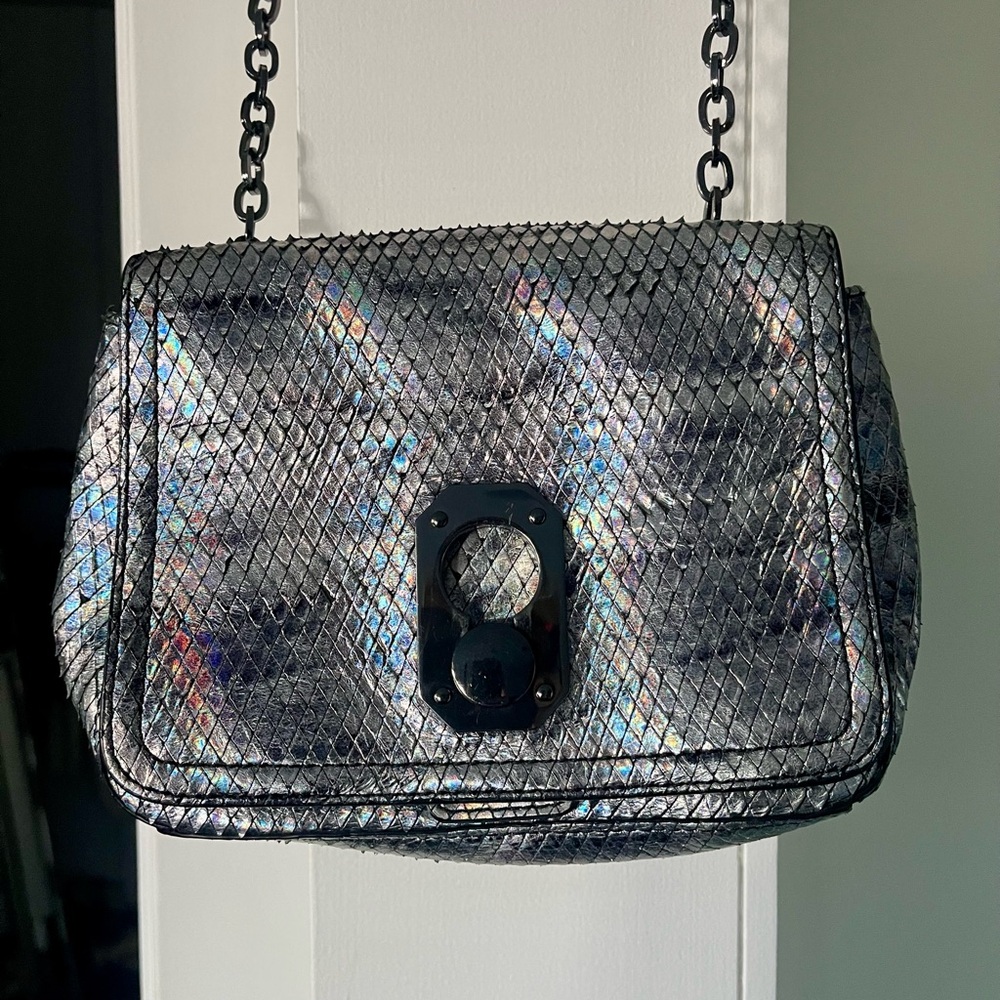 Stuart Weitzman rainbow prism metallic bag 🪩